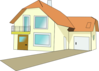 White And Orange House Clip Art